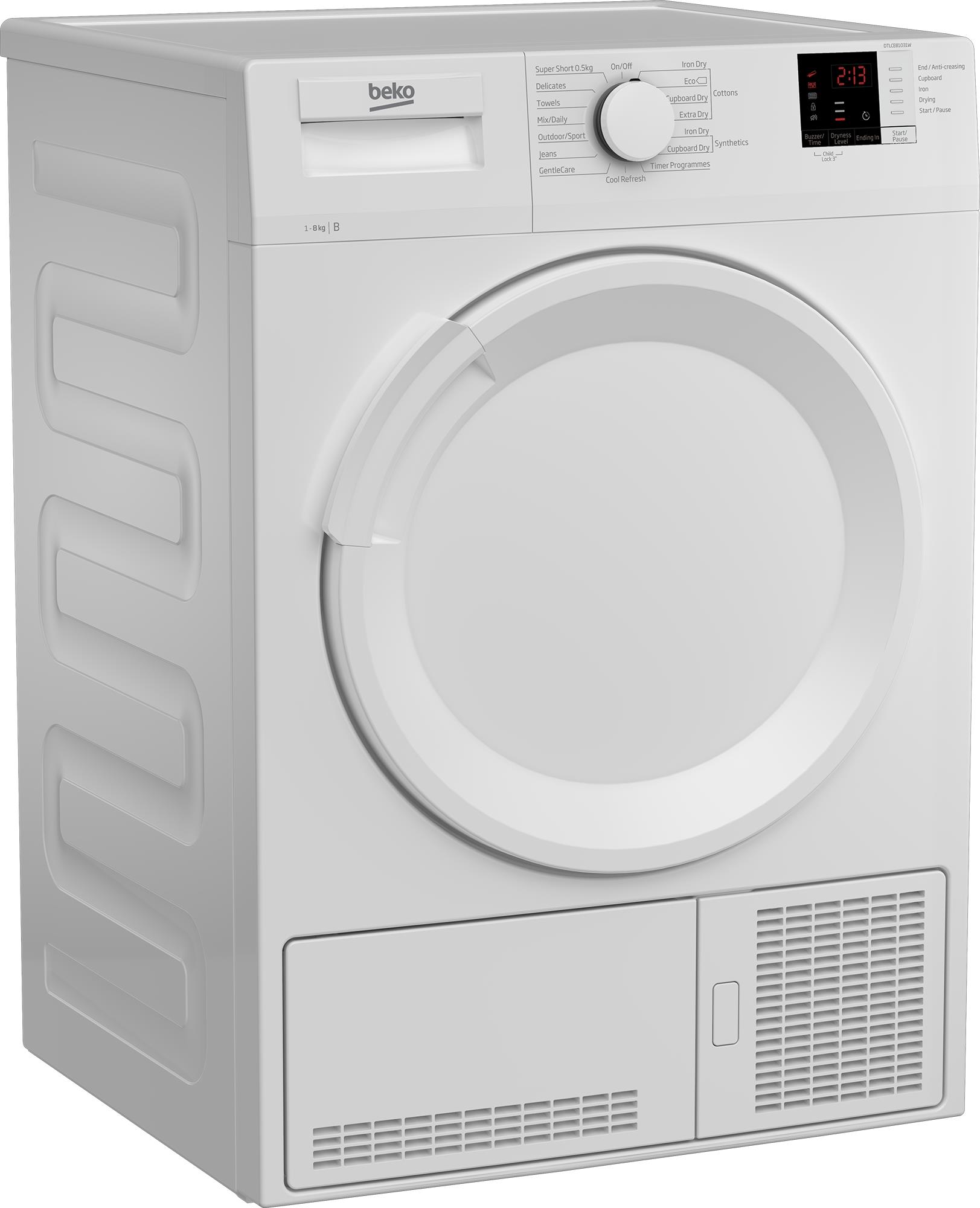 Beko DTLCE81031W 7kg Freestanding Condenser Tumble Dryer White