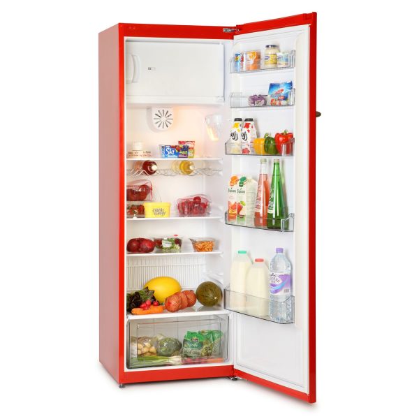 Montpellier MAB340R | Retro Larder Fridge with Ice Box - Red-0