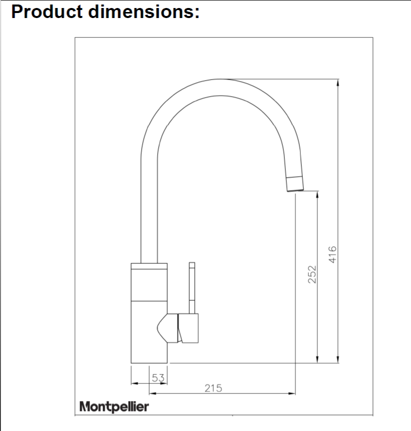 Montpellier OneStream | Single Lever Steaming Hot Water Tap - Brushed Steel-3990