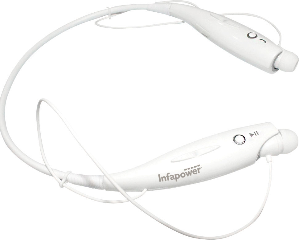 Infapower X304WHI | Wireless Bluetooth Headset | Music & Calls | White -