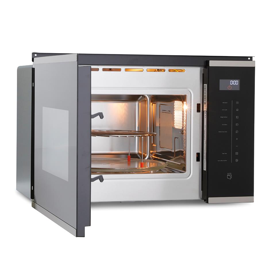 black microwave oven with grill
