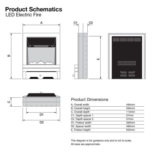 Focal Point Blenheim Brass Effect Inset Electric Fire