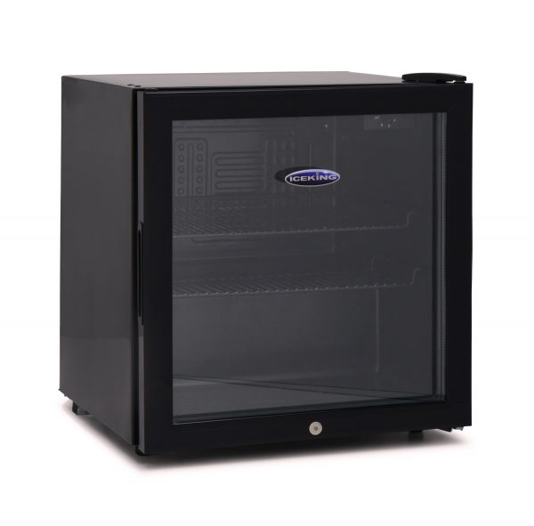 IceKing DF48K 48 Litre Table Top Mini Drinks Fridge Chiller with Glass Door Black