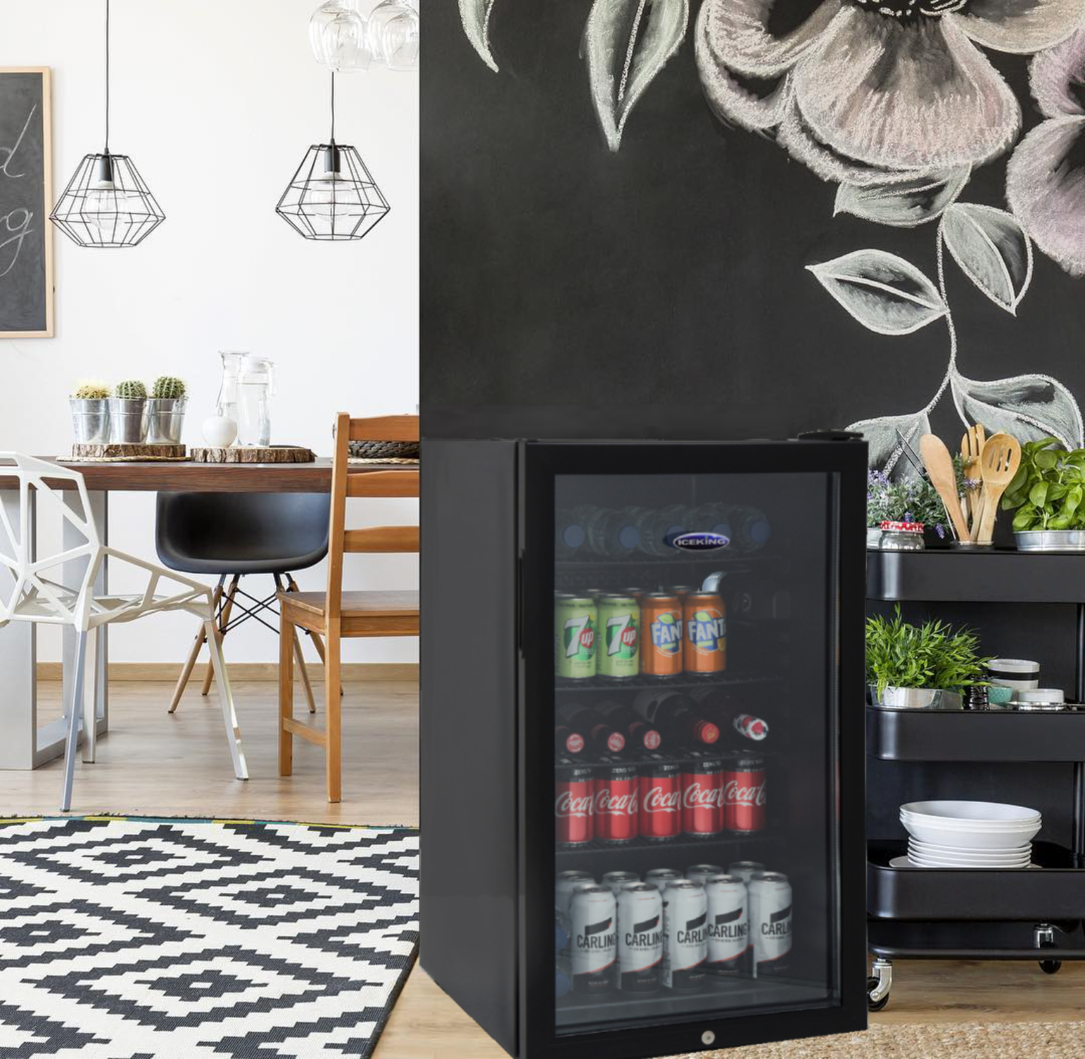 Iceking Bf150k 115 Litre Undercounter Drinks Fridge Lockable Glass Door Chiller