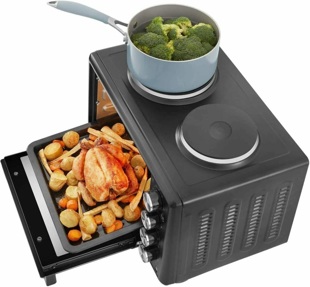 Royale TT30 Electric Table Top Cooker with Two Hobs Black
