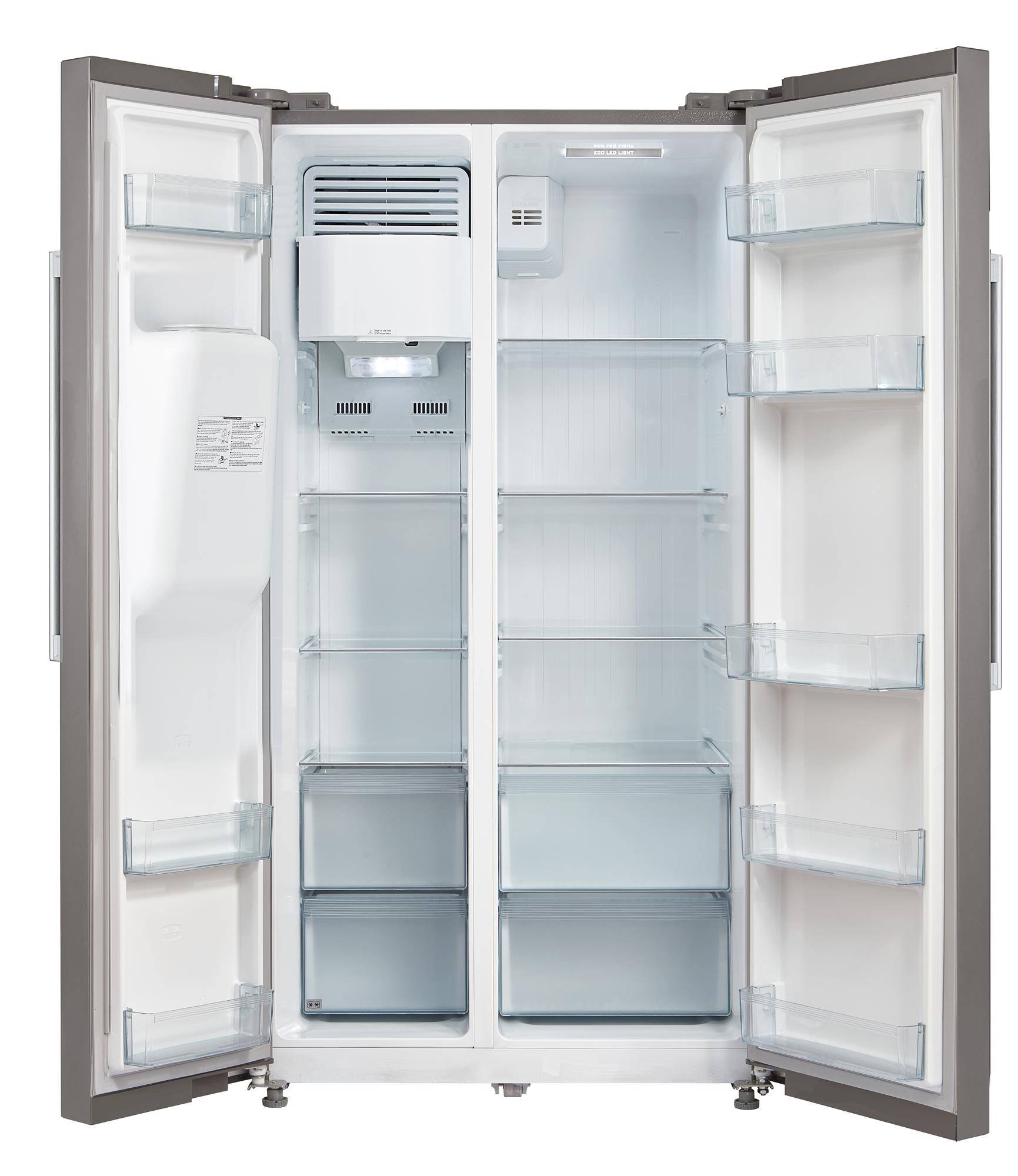 Montpellier M530PDIX American Style Plumbed Fridge Freezer in Inox