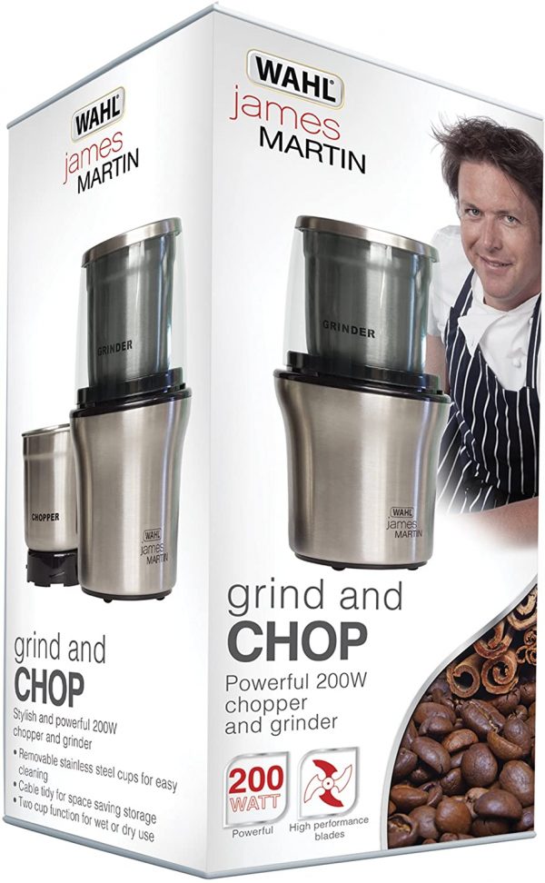 James Martin Grind & Chop Coffee Spice & Nut Grinder Chopper