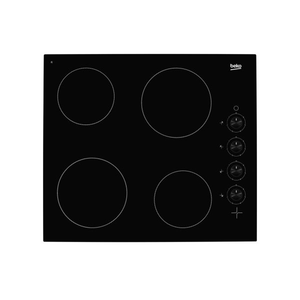 Beko HIC64102 58cm Ceramic Hob - Black
