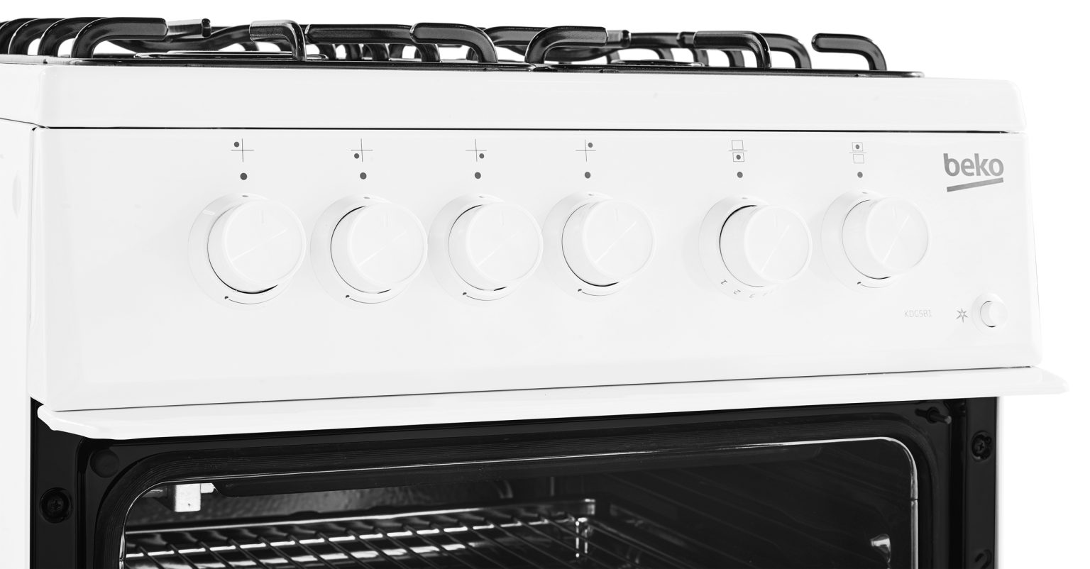 Beko KDG581W 50cm Gas Cooker with Full Width Gas Grill White