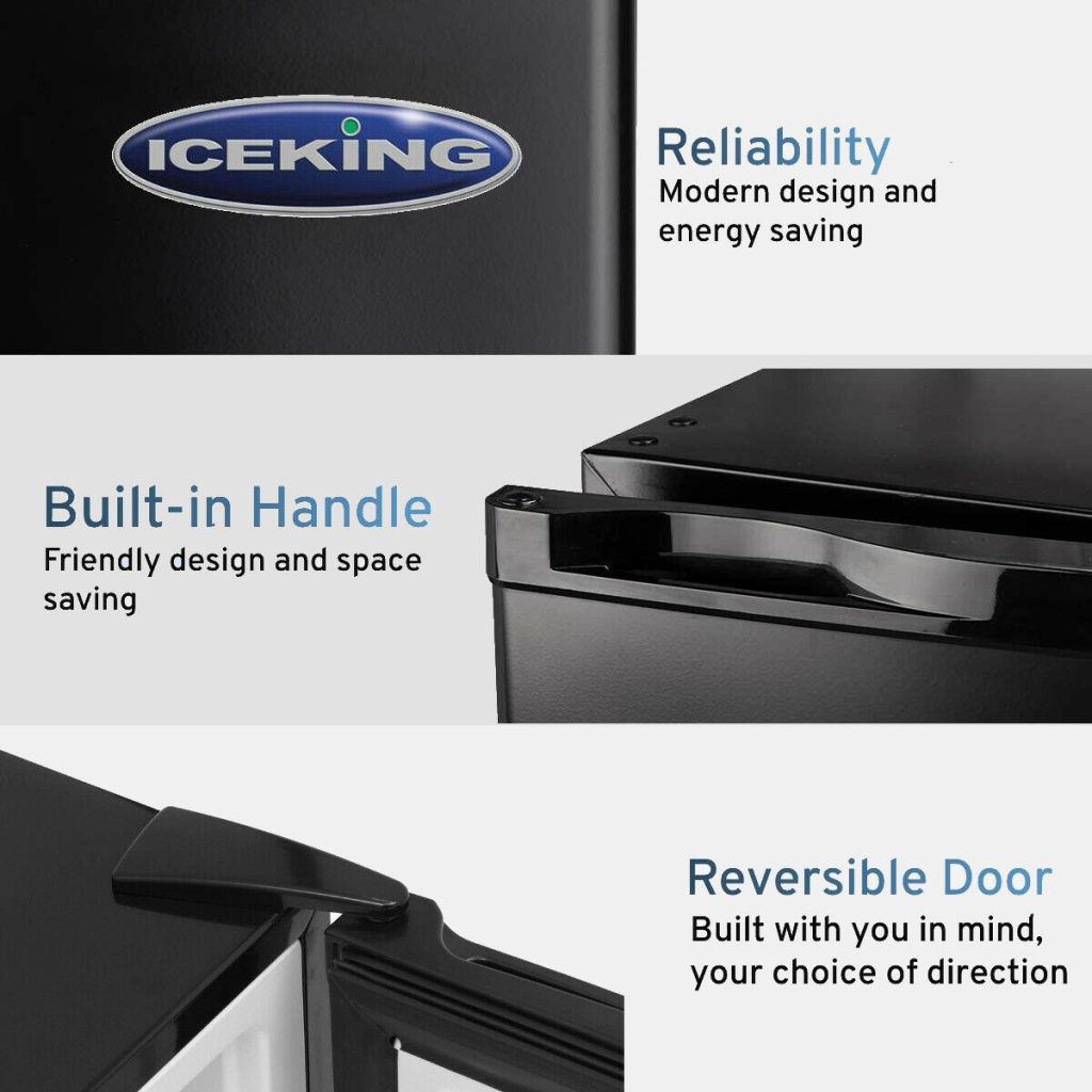 IceKing TK50BKE Table Top Mini Fridge with IceBox Black