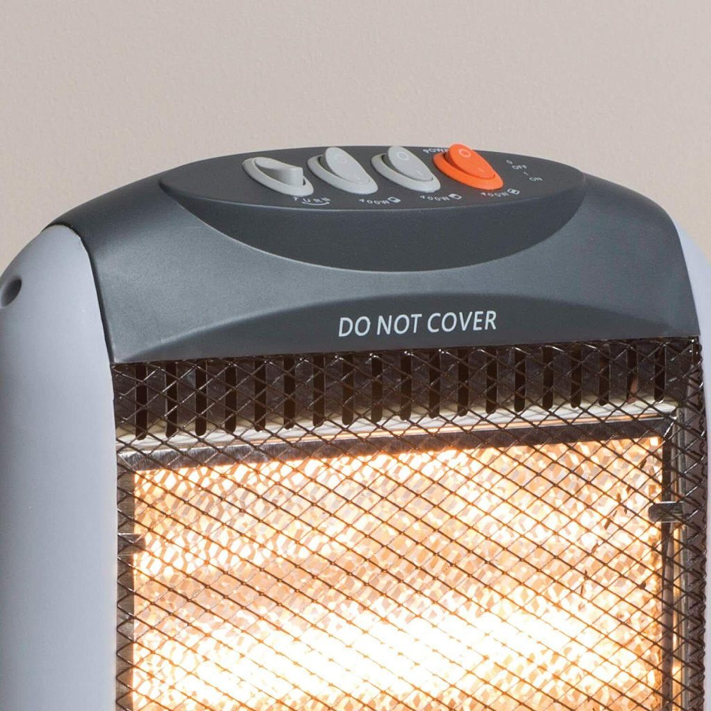 Daewoo HEA1416 1200W Oscillating Halogen Heater Black