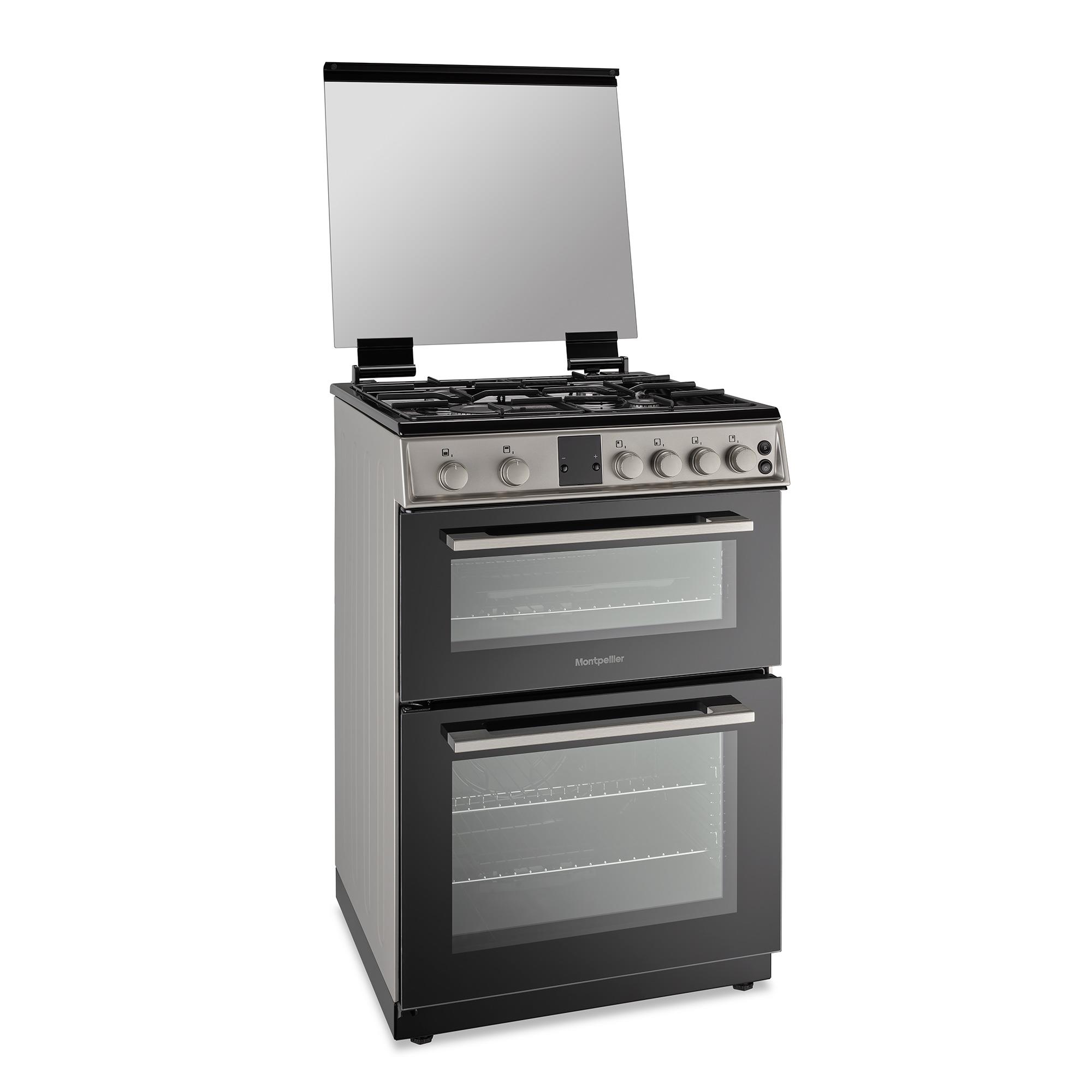 Montpellier MDOG60LS 60cm Double Gas Cooker in Silver