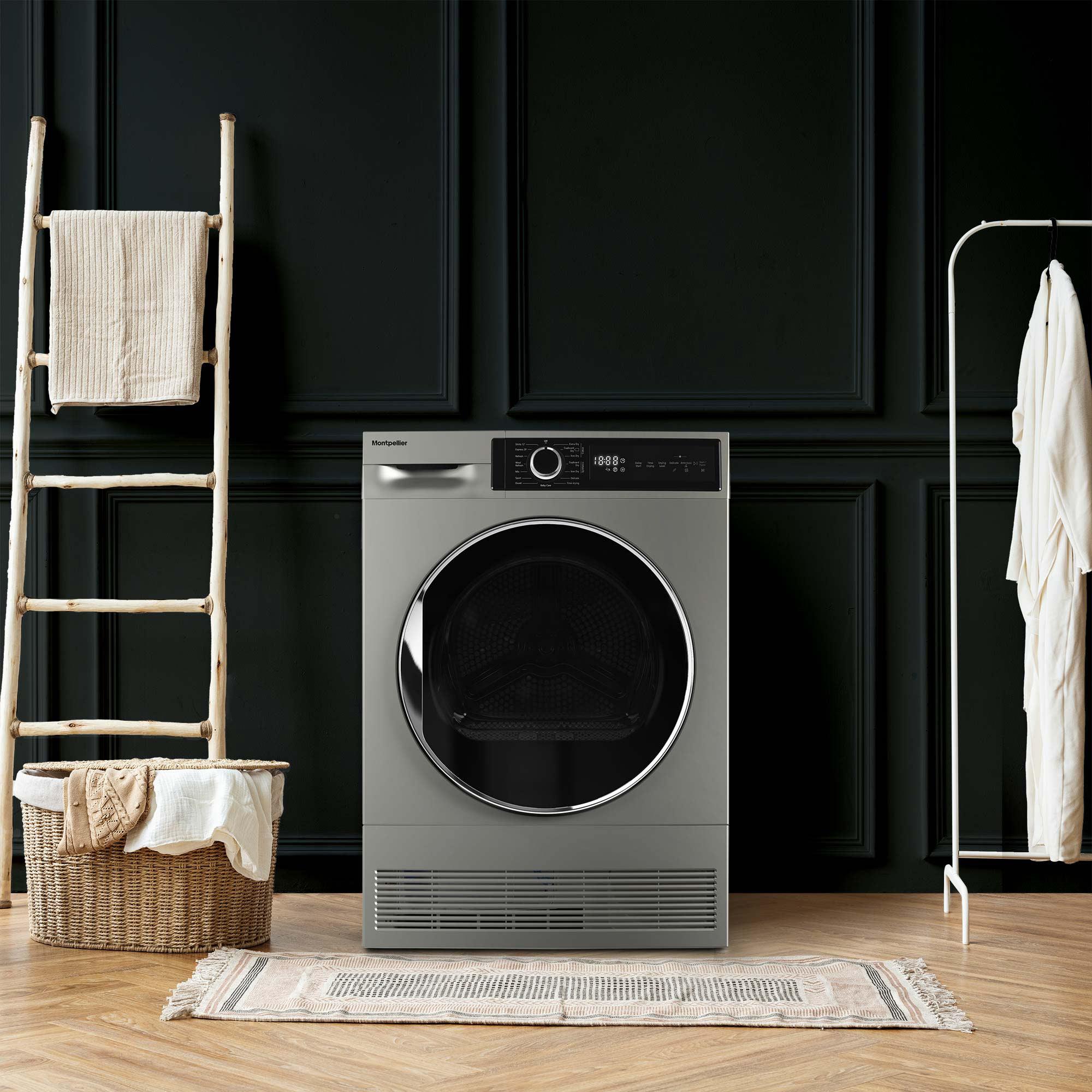 Silver washing machine and tumble deals dryer